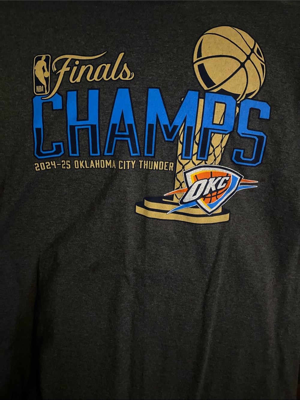 OKC Thunder 'Champs' Short Sleeve Tee - Dark Gray